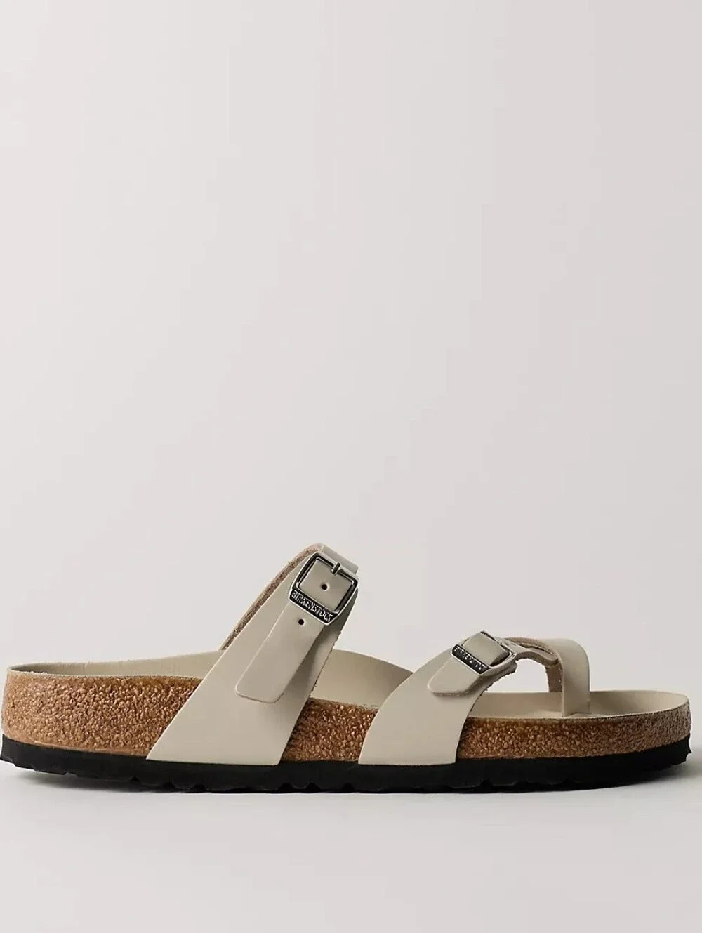 NWT Birkenstock Mayari Cream Double-Buckle Cross-Strap Sandals Oyster Msrp $145